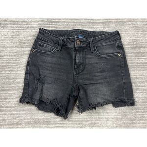 Arizona Shorts Juniors 3 Black Denim Jean Cut Off Low‎ Rise